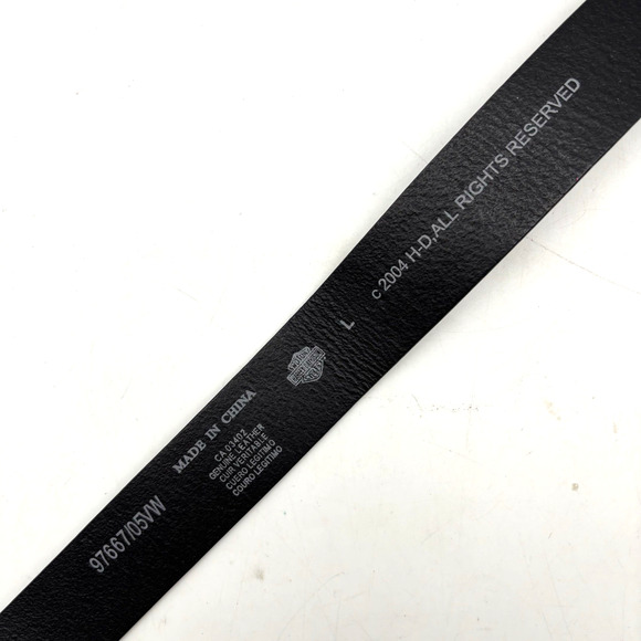 2004 Harley Davidson Black Genuine Leather Studded Logo Tassel Belt L 36.5-56.5\